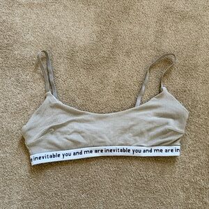Baserange Gray Ribbed Bralette M
